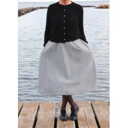 Long skirt, grey wool blend