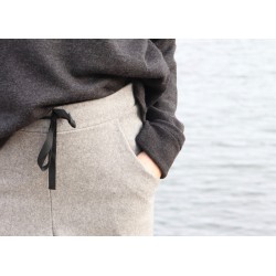 Pantalon à poches, lainage gris sombre