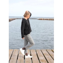 Pantalon à poches, lainage gris sombre