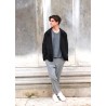 Pull mixte pour homme, jersey épais gris clair