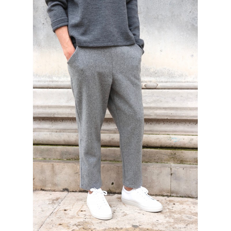 Pockets trousers, grey wool blend