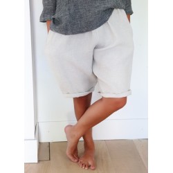 Unisex short, natural heavy linen