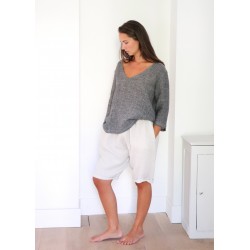 Unisex short, natural heavy linen