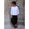 Blouse plissée ML, lin blanc