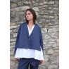 Chemise mixte, lin blanc