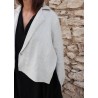 Chemise mixte, lin blanc