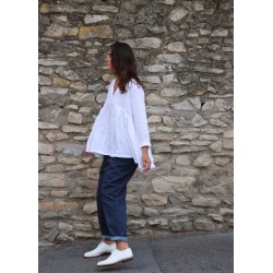 "Woman" trousers, blue recycled denim