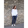 Chemise mixte, lin blanc