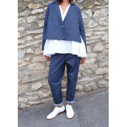 "Woman" trousers, blue recycled denim