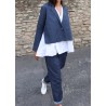 Chemise mixte, lin blanc