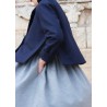 Robe à plis sans manche, lainage gris