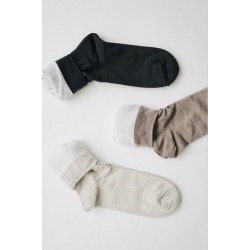 Silk wool double-faced socks, oatmeal