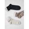 Silk wool double-faced socks, oatmeal