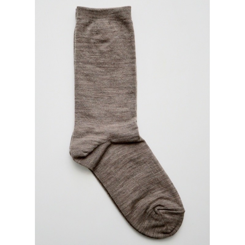 Silk wool double-faced socks, brown