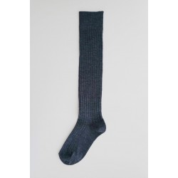 Merino wool ribbed High socks, charcoal