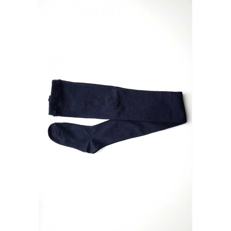 Collants en laine merinos, bleu marine