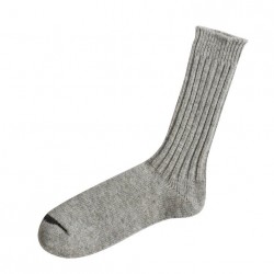 Wool ribbed socks, light grey