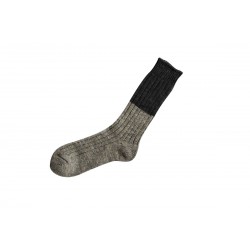 Chaussettes côtelées en laine et coton, gris