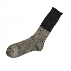 Wool cotton slab socks, grey