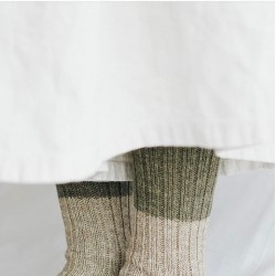 Chaussettes double-face beiges