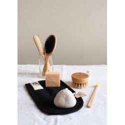 Hair brush, wooden pins