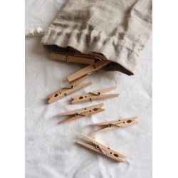 Clothes peg in a linen bag