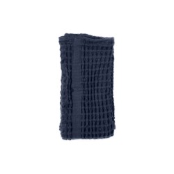 Serviette de bain en nid d'abeille, coton bleu marine