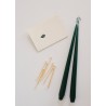 Taper candle, dark green