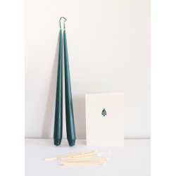 Taper candle, dark green