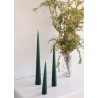 Cone candle, dark green