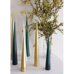 Cone candle, dark green