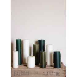 Pillar candle, olive green