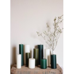 Pillar candle, olive green