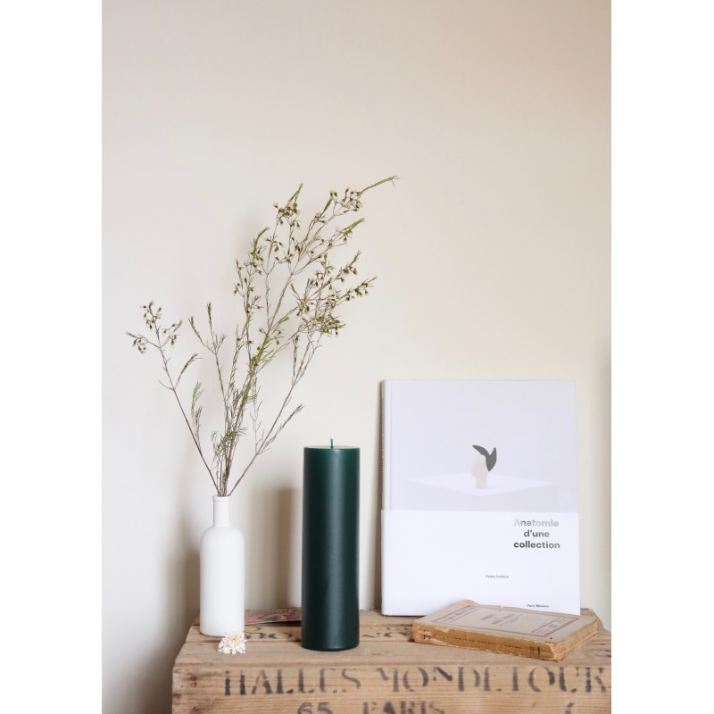 Pillar candle, dark green