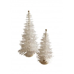 Fir tree - Paper 3D decoration kit, white and gold