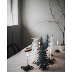 Fir tree - Paper 3D decoration kit, white and gold