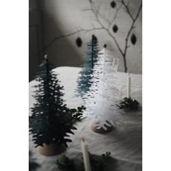 Fir tree - Paper 3D decoration kit, white and gold