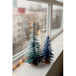 Fir tree - Paper 3D decoration kit, dark blue