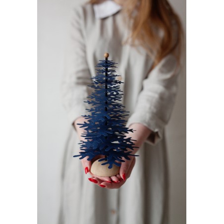 Fir tree - Paper 3D decoration kit, dark blue