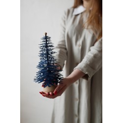 Fir tree - Paper 3D decoration kit, dark blue