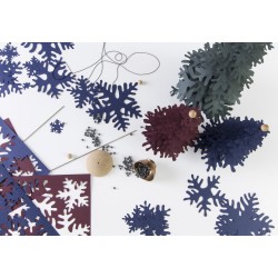 Fir tree - Paper 3D decoration kit, claret red