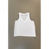 SLEEVELESS BLOUSE, V NECK