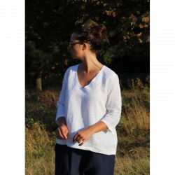 THREE QUARTER SLEEVES BLOUSE, V NECK