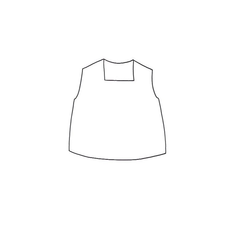 SLEEVELESS BLOUSE, SQUARED NECK