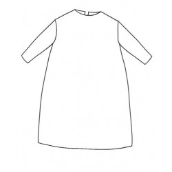 LONG SLEEVES FLARED DRESS, ROUND NECK