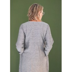 Robe évasée manches longues Uniforme, lainage gris sombre