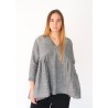 Blouse à plis, tissu fines rayures