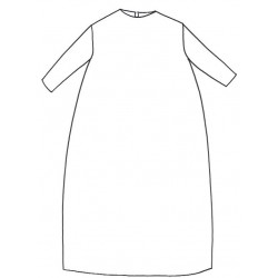 LONG SLEEVES LONG FLARED DRESS, ROUND NECK