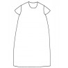 SHORT SLEEVES LONG FLARED DRESS, U NECK