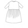 PLEATED DRESS THREE QUARTER SLEEVES